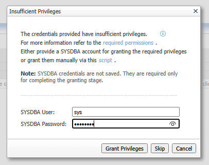 Insufficient privileges
